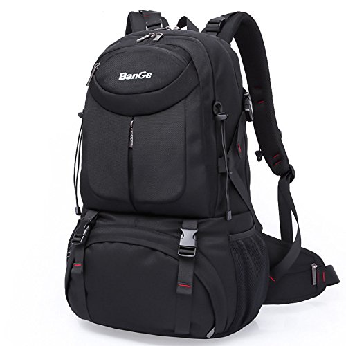 45L Hohe Kapazität Laptop Notebook Rucksack Wasserabweisend Reisen Outdoor Rucksack No.2227 (Schwarz)