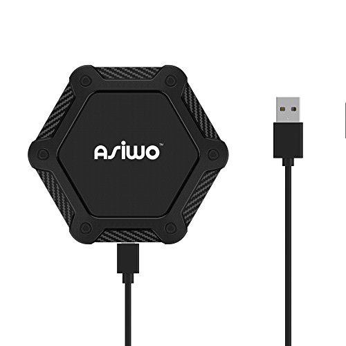 Asiwo - Cargador inalámbrico Android y iPhone para dispositivos Qi habilitados - 10 W inalámbrico de carga rápida Pad para iPhone 8/8 Plus, iPhone X