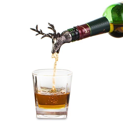 CKB Ltd® STAG Wine Bottle Stopper and Pourer Weinflaschenverschluss und Ausgießer Flaschenverschluß Weihnachten Hirsch - 3
