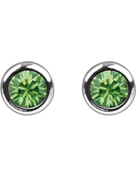 925 Sterling Silber Ohrstecker mit Swarovski Kristall Steinen in Peridot grün