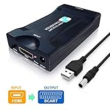 【2 formatos de TV de salida】: Admite NTSC y PAL .Dos formatos de TV standard y conmutación de salida. Soporte CVBS de conmutación de salida. Puede ajustar la salida según necesario. Ofrece mayor soporte para que pueda disfrutar de su entretenimiento (Solo para HDMI a SCART)