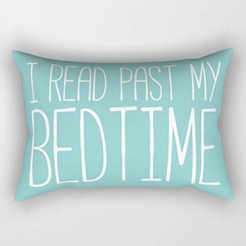 I Read Past My Bedtime Blue Rectangle Pillow Covers Decorative Christmas Canvas Rectangular Throw Pillows Pillow Case 12 x 20
