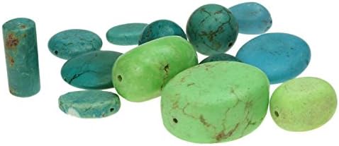 Bead House Assorted Gemstone Shaped Beads Light Turquoise Mix Box 280g