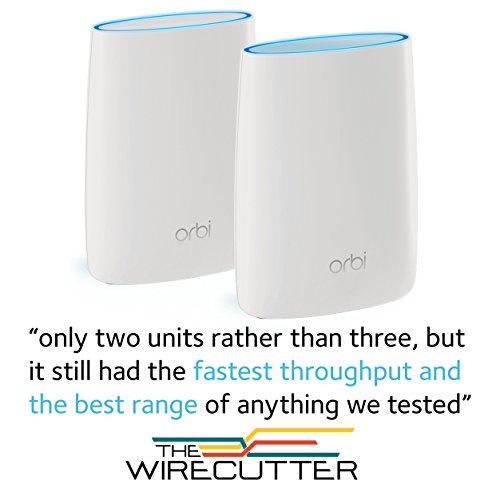 NETGEAR RBK50 Orbi Whole Home Wi-Fi Mesh System Up to 4000 sq ft of Wi-Fi Coverage, Works with Amazon Alexa (11AC 3.0 Gbps Tri Band Home Network with Router and Satellite)