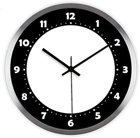 Sucastle Creative wall clock, art wall clock, fashion wall clock, simple wall clock, modern wall clock, black wall clock, digital wall clock, large wall clock, living room clock, clock, mute wall clock 12 inches