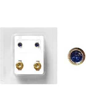 Erstohrstecker Chirurgenstahl vergoldet Sterile Ohrstecker Zarge mit Stein in blau