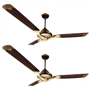 LUMINOUS Jaipur Mahal Ceiling Fan (1, Gold, Tan Brown)