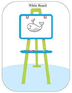 MAMBA 8 in 1 Magnetic Easel Board Writing Activity Board with Stand, White Board Black Board for Boys Girls, Board for Home, Kids, School, Magnetic Writing Board for Kids(Random Color)