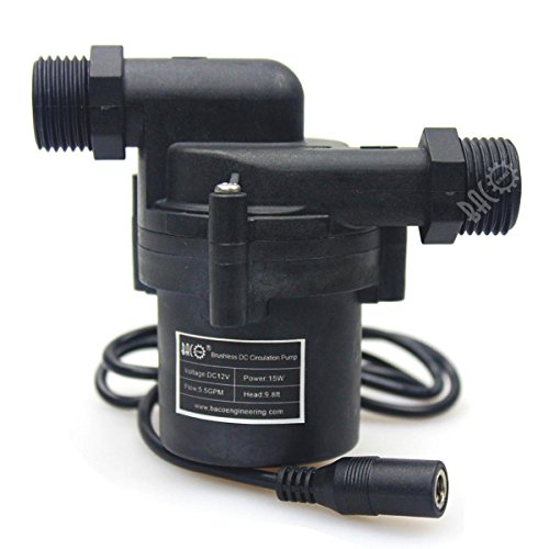 BACOENG DC 12 V Bomba Circulación Agua Caliente/circulando ejecutarse en panel solar de batería o 5 W/10 W/15 W/36 W circulador
