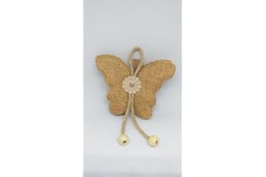 KASAHOME Set 2 Ferma Tenda Magnetico Fermatenda a Farfalla con Calamita Modello Shabby Arredo Casa Calamite Raccogli Tende fermatende Colori Assortiti 10 CM (Giallo/Oro)