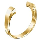 Altsommer Armband 14mm für Fitbit Alta HR(135-210mm) Luxus Edelstahl mit Interlock-Verschluss Armbände Edelstahl Zubehör Replacement für Damen Herren,Schwarz,Gold,Rosegold,Silver (Gold)