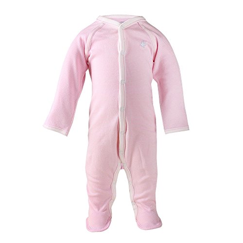 B.B.PIGEONS Newborn Baby Pink Stripe Footed Coverall Sleep Suit One-Pieces Romper Suit Long Sleeve Cotton Bodysuits Baby Grow Gift Baby Shower Gift Available 0-3 Months