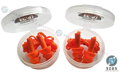 UDYOGI NPS Neon Products Reusable Soft Silicone Noise Reduction Corded Ear Plugs for Sleeping, Meditation, Swimming, 4 units (Orange) -Combo Pack of 2 Pairs RS.299.00