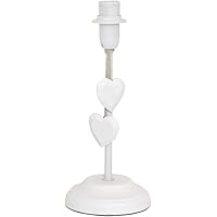 LOVELY Lampenfuß Weiß - Shabby Chic Tischleuchte Mit Holzherzen E14