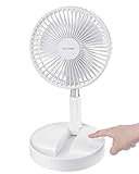 BlitzWolf Ventilateur de Table, Ventilateur Pliable Extensible Ultra Compact Ventilateur sur Pied Batterie Intégrée 7200mAh, Vent Frais et Calme pour Maison, Bureau, Plein Air (4 Vitesses)