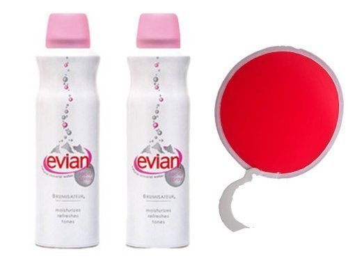 Preisvergleich Produktbild evian ® 300 ml Brumisateur Aktion 2 x 150ml + Windfächer
