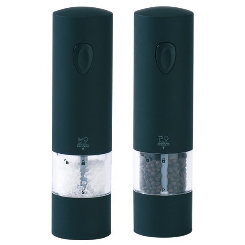 Peugeot 24581/24598 Set Pfeffermühle und Salzmühle Onyx elektrisch 20 cm inkl. Stoffbeutel