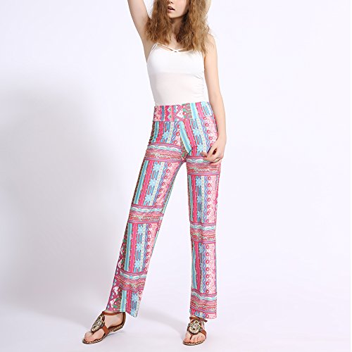 iBaste Palazzo Hosen Damen Lang Hose Höhe Bund Viskose Hose damen Sommer Hosen Lagenlook Hose - 2
