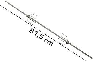 UNIVERSALE Asta Spiedo Girarrosto Lunghezza 815mm Sez 8mm Con 2 Forchettoni Ferma Carne