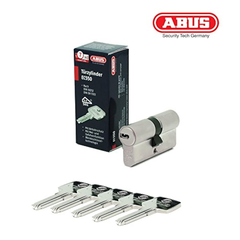 ABUS EC550 Doppelzylinder Türzylinder 45/65 inkl. 5 Schlüssel