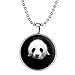 Produktbild Burenqi New Glow In The Dark Schmuck Glowing Giant Panda Anhänger Edelstahl Kette Halskette Glas Cabochon Dome Halskette,a