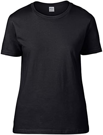 Pack of 5 Gildan Ladies Premium Ringspun Cotton T-Shirt Women Crew Neck Casual Plain Tee Short Sleeves Fitted Top New Black XX-Large