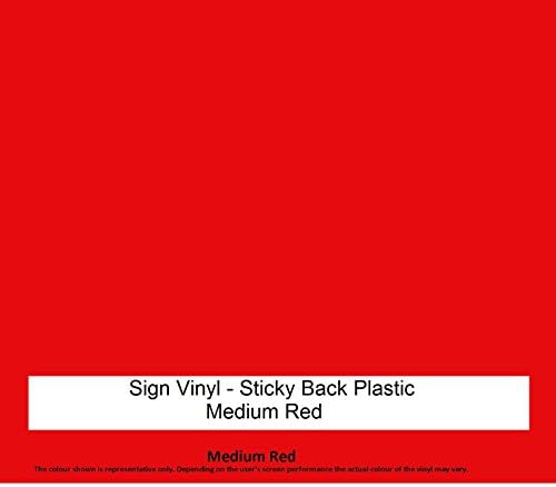 5 Metre x 300MM Roll of GLOSS MEDIUM RED Sticky Back Plastic Self Adhesive Vinyl Sign Making Quality. This product is available in 33 colours GLOSS or MATT finish