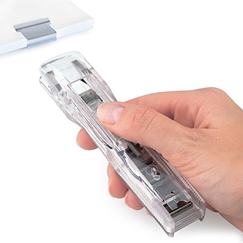 Rapesco supaclip - Dispensador de supaclips con clips plateados  hasta 60 hojas  traslucido