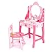 Produktbild DUCKTOYS Kinder-Schminktisch-Sets Aus Holz, Mit Zubehör Blumenspiegel Mit Erdbeerhocker, Kinder-Spiel-Spielzeug