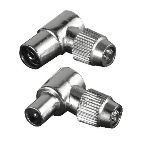 Preisvergleich Produktbild Hama Antennen-Steckdose / -Kupplung Koax 90°, steckbar, Metall