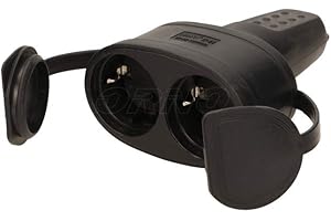 ORNO AE-13117(GS) Podwójne Gniazdo Bryzgoszczelne Wersja Schuko IP44 16A