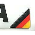 Gelz Domed German Flag Number Plate Stickers Decals 2 x 55mm, Black, Red, Yellow