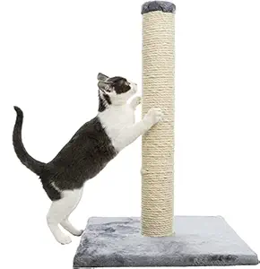 Trixie: - Parla Scratching Post | Offer Your Kitty The Possibility to Play & Act Out Their Natural Scratching Habit, Without Damaging The Furniture | Supports Claw Care ? Grey, 40 x 40 x 62 cm