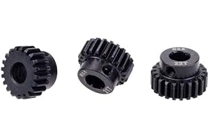 DollaTek 3PCS M0.6 17T-28T Metal Pinion Motor Gear for 5mm Shaft 1/8 RC Car Engine Spare Parts - 17T 18T 19T Gear