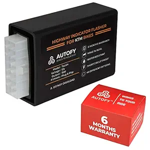 Autofy TOCSIN Plug & Play Highway Indicator Flasher For KTM Bikes With 6 Months Warranty - Indicator Blinker, Hazard Flasher Module (40 Patterns)