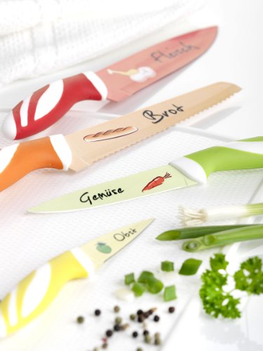 Top Star Messerset, 4 – teiliges Messerset aus hochwertigem Edelstahl, rostfrei, leichte Reinigung, Brotmesser, Fleischmesser, Gemüsemesser, Obstmesser – Set für jedenHaushalt – Küchenhelfer - 2