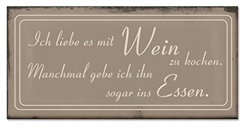 3 Blech-Schilder im Set mit Kette – Metallschilder Küchenschilder Küche Sterneküche Sternekoch – 3er Set Sprüche Shabby Chic rostig Koch Wanddekoration Deko Wandobjekt - 3