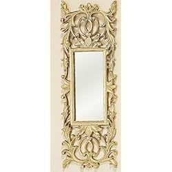 Home Collection - Muebles, decoración - espejo de pared cuadrangular con elementos decorativos - Estilo: Barroco - Color: dorado - H 71 cm