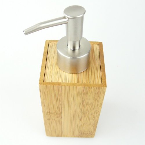 Lifetime clean 871125248428 Seifenspender, Bambus, 6.5 x 6.5 x 17 cm