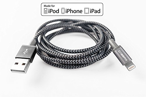 USB Kabel mit Lightning Stecker (Apple zertifiziert) Lade- und Datenkabel für iPhone 5 5C 6S 7 Plus SE iPad mini 3 4 Pro Air 2 – 1,8 m von CABBRIX (space gray) - 2