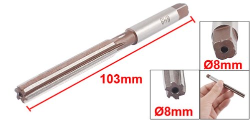 Sourcingmap a13032900ux0514 Plaza Ende 8 mm Schnittdurchmesser 6 Flöten HSS Hand Reibahle Erdbeeren - 2