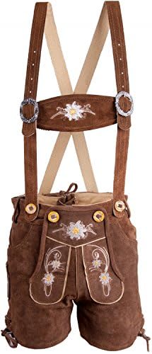 Almwerk ALM Manufacturing Facility Children Costume Leather Shorts Brown, Brown, Chocolate, Black and Red - Brown -
