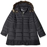 Länge: ca 85 - 90 cm Ulla Popken Große Größen Damen Jacke Longjacke mit Webpelzkapuze (Schwarz 10), 58
