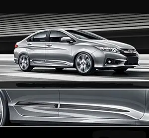 AutoMoto Side Door Beading Door Cladding Protector Full Black Color in for Honda City Idtec 2014 to 2016 All Models Set of 4