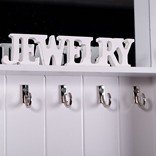 SCHMUCK WANDREGAL „LOVELYN“ | weiß, 60 cm, mit Haken | Schmuckschränkchen - 5