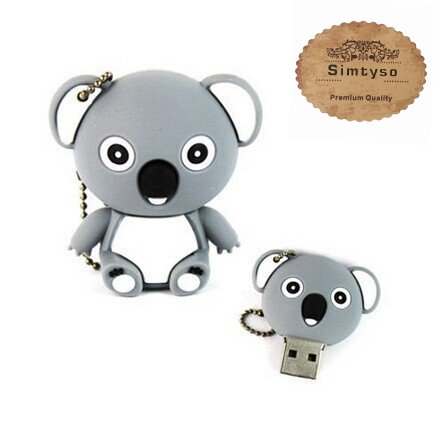 Simtyso 16GB USB Stick 2.0 Speicherstick Neuheit Nett Koala Tier Flash Laufwerk Drive mit Schlüsselanhänger Grau(32g,Der koala) - 5