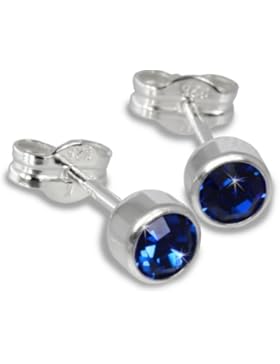 SilberDream Damen-Ohrstecker Silber mit blauem Zirkonia 925 Sterling Silber SDO503B