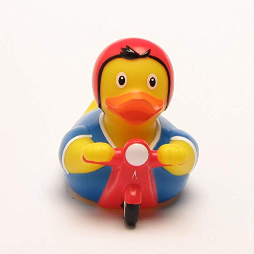 Motorroller Badeente Quietscheentchen Gummiente Plastikente Quietscheente - 2