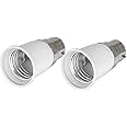 Biella Melfi™ 2Pcs B22 to E27 Lamp Holder Converter Base Bulb Socket Adapter LED Light Screw Adapter Converter