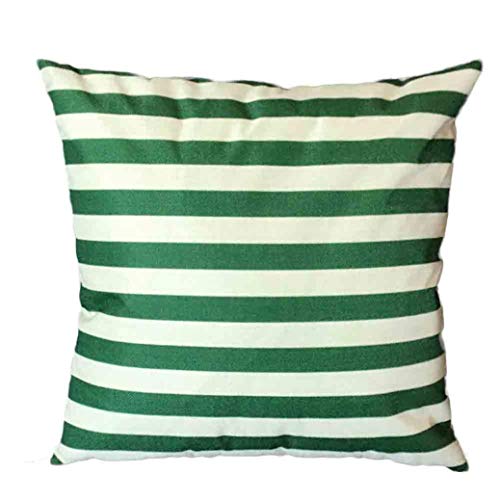 Preisvergleich Produktbild JUSTSELL Einfache Gestreift Quadrat Kissenbezug Flachs Kissenbezug Schlafsofa Home Wohnkultur Deco Zierkissenbezüge Kissen Dekorationskissen (Kissen ist Nicht im Preis inbegriffen)